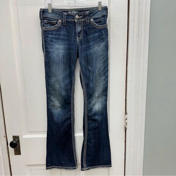 Silver Suki surplus bootcut thick stitch denim jeans women's 27 x 32 - Picture 1 of 8